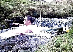 Hot guy spends and hour in a cold Scottish waterfall