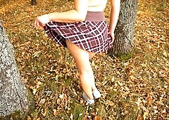 Flashing ass, flashing panties, short skirt