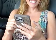 Car Tease with Pussy Flash