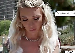 Glamorous TS Aubrey Kate fucks random stud before her wedding