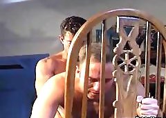 Raunchy condom splitting with ass licking