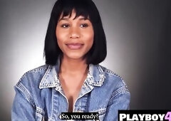 Large booty ebony mother I'd like to fuck excitement masturbation after hawt interview for the Playboy