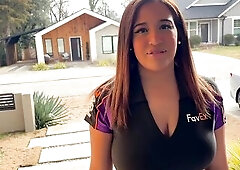 Large Boobed Delivery Floozy Proves That babe Knows How To Handle Your Package (Hardcore Oral-sex And Anal)