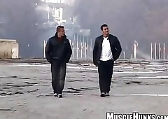 Beefy Gay Guy Jerking Off