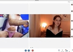 sissy in pink lingerie performs on webcam