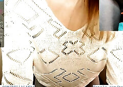 Teacher's squirting in her leggings in the centre of the class during the time that her toy's being controlled