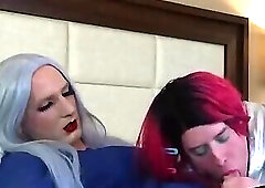 Gorgeous Femboy Goddess Gets Blowjob From Trans Kelsey Masters - Compilation 2