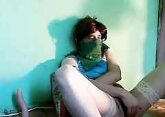 Riding my fresh toys and stretching my butt. Youthful sissy gaping anal training