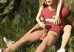 Girl With Tight Ass Takes Big Cock In The Pussy In The Forest