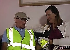 Alluring milf riding seniors cock in stockings