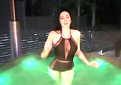 In this clip u will watch one of the moments of my vacation in the winter forest! I go out totally stripped in the cold and bathe in a vat of sexy wat