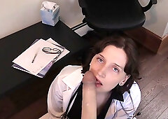 Busty tattooed MILF doctor gets fucked POV by big-dicked patient