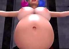 three women get inflated by magical air to bursting point
