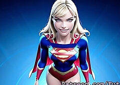 Futa Supergirl Kara Zor-El Masturbating.