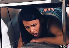 Riley Jacobs And Preston Parker - Teen 18+ Babysitter Stuck Cleaning With No Panties On & Needed Stepdad