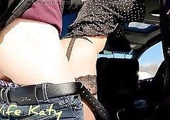 Married wench S-Wife Katy banged on the side of the road and cum in her twat