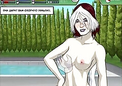 Busty teacher gets wild in the swimming pool with a youthful passion