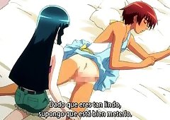 Teen TS drills a guy cartoon