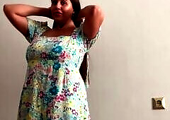 Hawt big beautiful woman Trying On Summer Suit