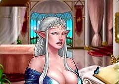 Interactive porn game and visual novel featuring fairy tales and animated big boobs