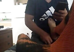 Dry Humping Shemale in Yoga Panties