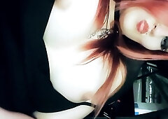 Redhead close up pussy fingering