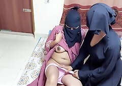 Desi Hijabi Muslim Bhabhi And Her Hot Neighbor In Law Brinjal Fuck In Creamed Tight Pussy Bangla Clear Audio