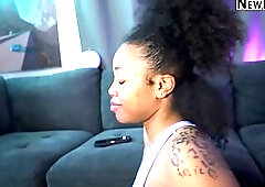 Glamorous Ebony Gal Gagging on BWC