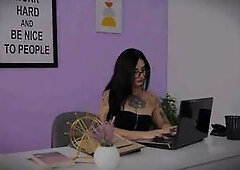 A Latin babe secretary gets the promotion that babe's always wanted by having anal invasion with her boss in the office!