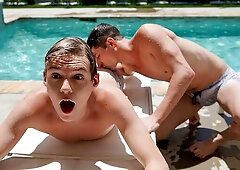 Fun contest leads to poolside anal with Taylor Reign, Jack Bailey