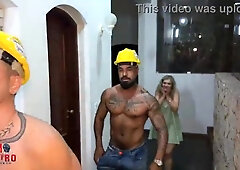 mega romp of employees with duo