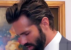 Stud gets his butt hole drilled by businessman as he moans