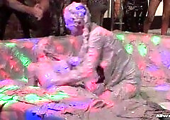 As if watching babes Lexxis and Katy wasn't enough mud splattering messiness, this hardcore muddy wrestling match goes from your standard duo bat