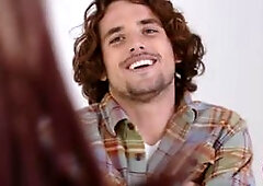 Hunk neighbor gets to fuck Riley on a nice bed