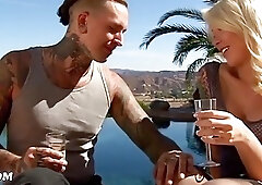 Lavish shemale with big tits makes a guy blow her