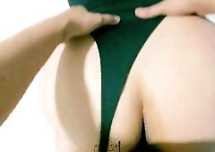 That guy pulls her belt to the side of that large butt