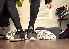 Fondling my Soles in Lubricant after a Run.