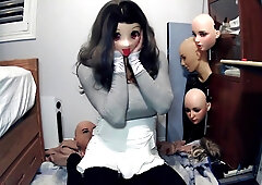 Emilys Masks Pt1! Female Mask Emily Puts On Her Kigurumi Mask Celli And Starts To Play With Herself