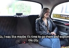 Hot teen Yasmeena visits Prague to fuck taxi driver