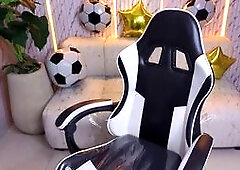 Brunette Teases in Gamer Chair