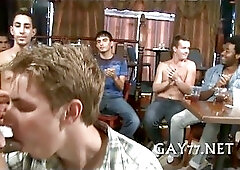 Boy sucking stripper at party