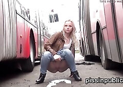 Hopeless angels need to discover a quick hiding place to take a ooze, so they hide between cars and parked buses, hoping that nobody will watch '