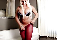 Hot breasty mother I'd like to fuck masturbating in hose on the daybed.