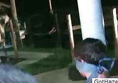 Guys hazed blindfolded