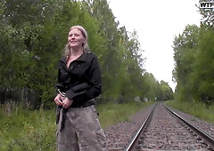 Amateur Euro babe flashes her tits