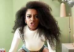 This babe's so SEXY when that babe's ANGRY! Black pity screws her useless housemate