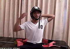 Twink jizzes policeman