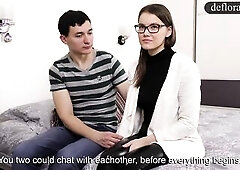 Defloration of Sasha - cute angel makes sex with a man for the 1st time