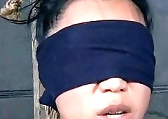 Busty blindfolded slave girl tortured while tied up BDSM porn