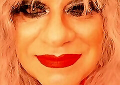 Red lips big hair smoking